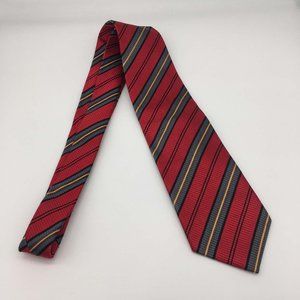 J.Z. Richards Red, Gray and‎ Black Stripe Silk Tie